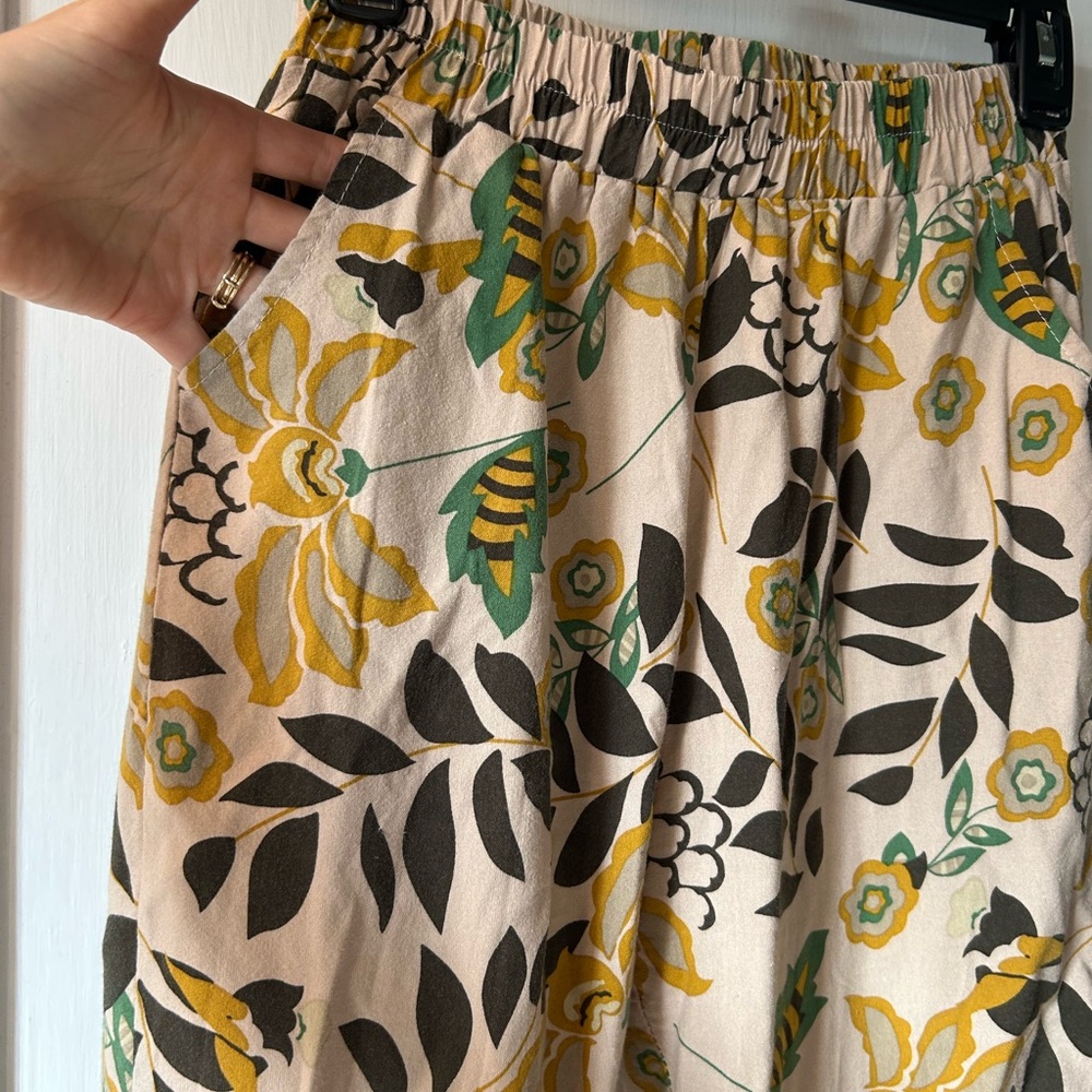 Zingara- Floral Print Elastic Waist Pants